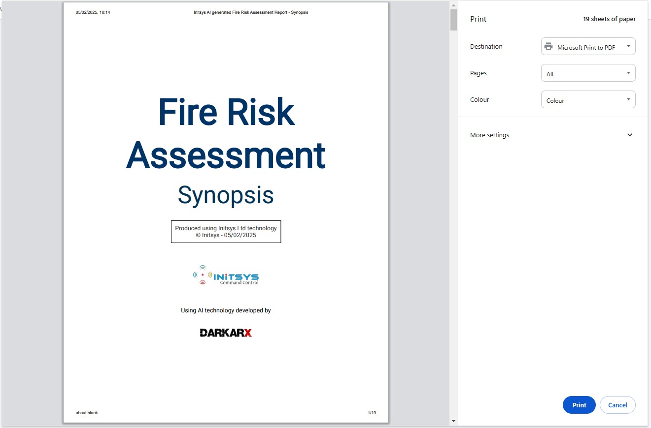 Risk Assessments Screenshot